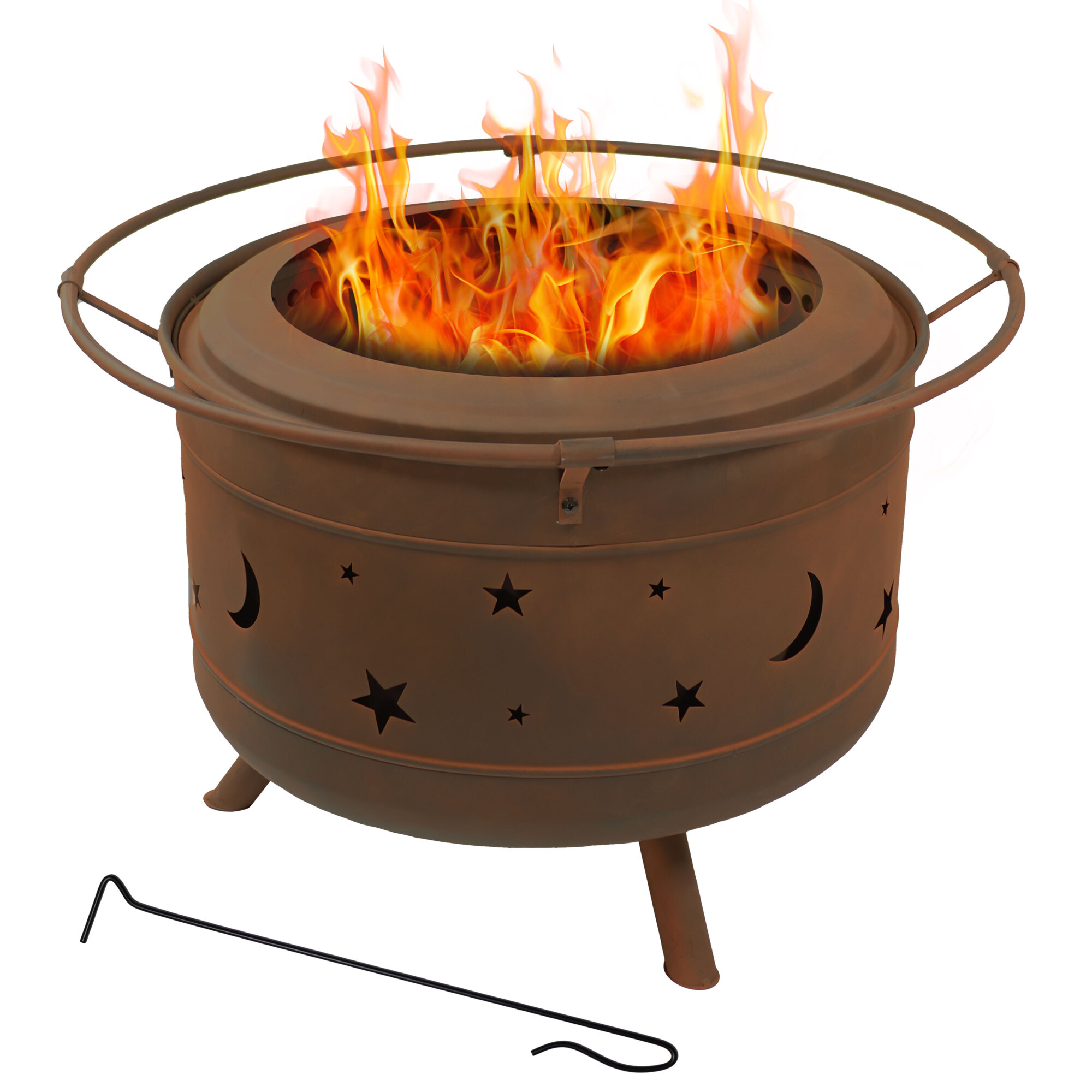 Sunnydaze Decor, Cosmic Smokeless Fire Pit with Poker, Fuel Type Wood, Diameter 30 in, Material Steel, Model# NB-984